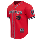NBA TORONTO RAPTORS CLASSIC MEN'S MESH BUTTON DOWN JERSEY (RED/BLACK)