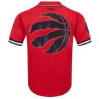 NBA TORONTO RAPTORS CLASSIC MEN'S MESH BUTTON DOWN JERSEY (RED/BLACK)