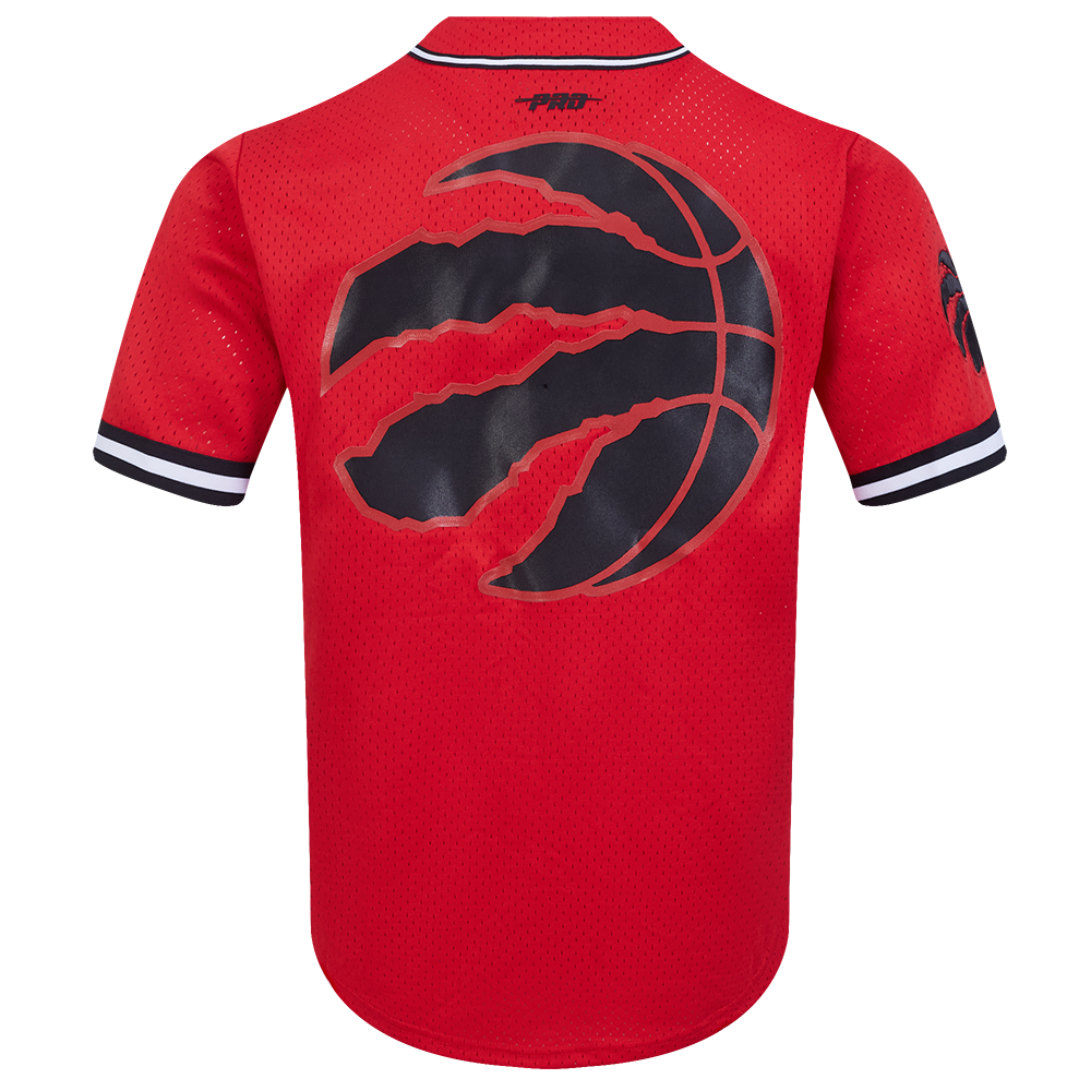 NBA TORONTO RAPTORS CLASSIC MEN'S MESH BUTTON DOWN JERSEY (RED/BLACK)