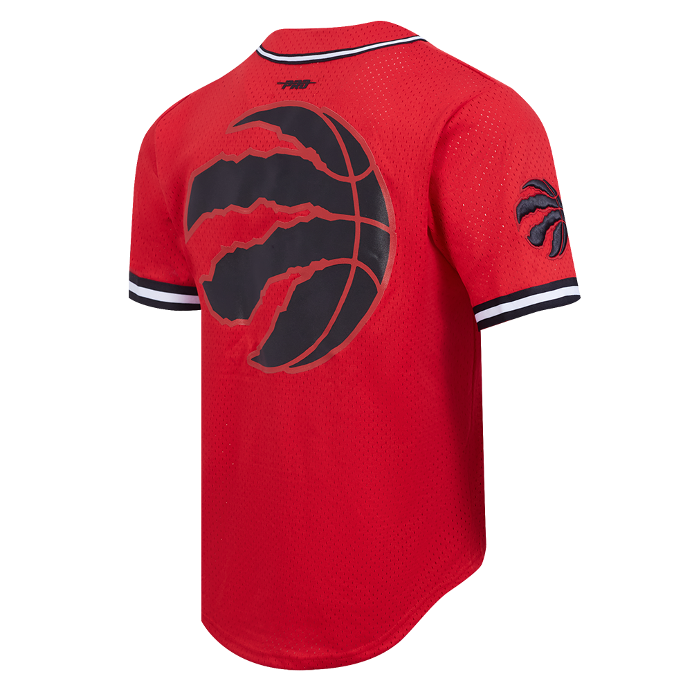 NBA TORONTO RAPTORS CLASSIC MEN'S MESH BUTTON DOWN JERSEY (RED/BLACK)