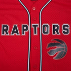 NBA TORONTO RAPTORS CLASSIC MEN'S MESH BUTTON DOWN JERSEY (RED/BLACK)