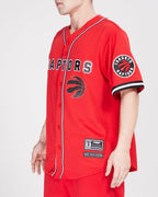NBA TORONTO RAPTORS CLASSIC MEN'S MESH BUTTON DOWN JERSEY (RED/BLACK)