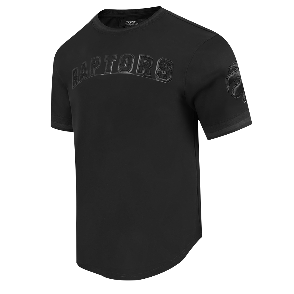 NBA TORONTO RAPTORS TRIPLE BLACK MEN'S DOUBLE KNIT SHORT SLEEVE TEE (TRIPLE BLACK)