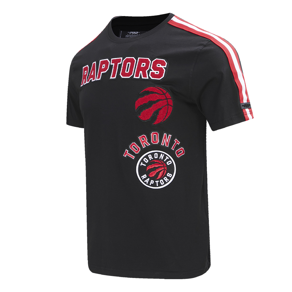 NBA TORONTO RAPTORS RETRO CLASSIC MEN'S STRIPED TEE (BLACK/RED)