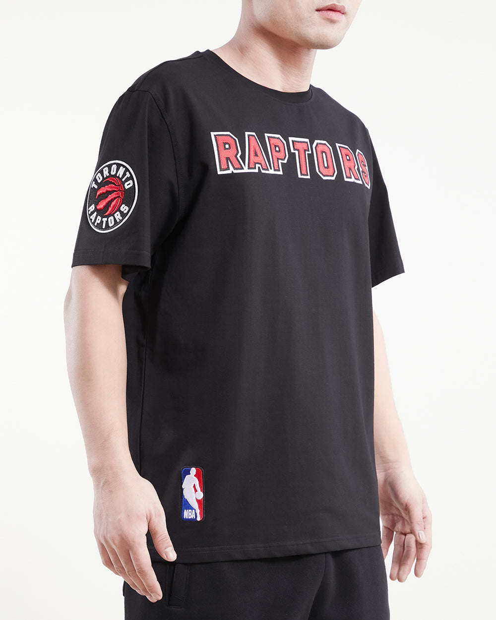 NBA TORONTO RAPTORS TACKLE TWILL MEN'S TEE (BLACK)