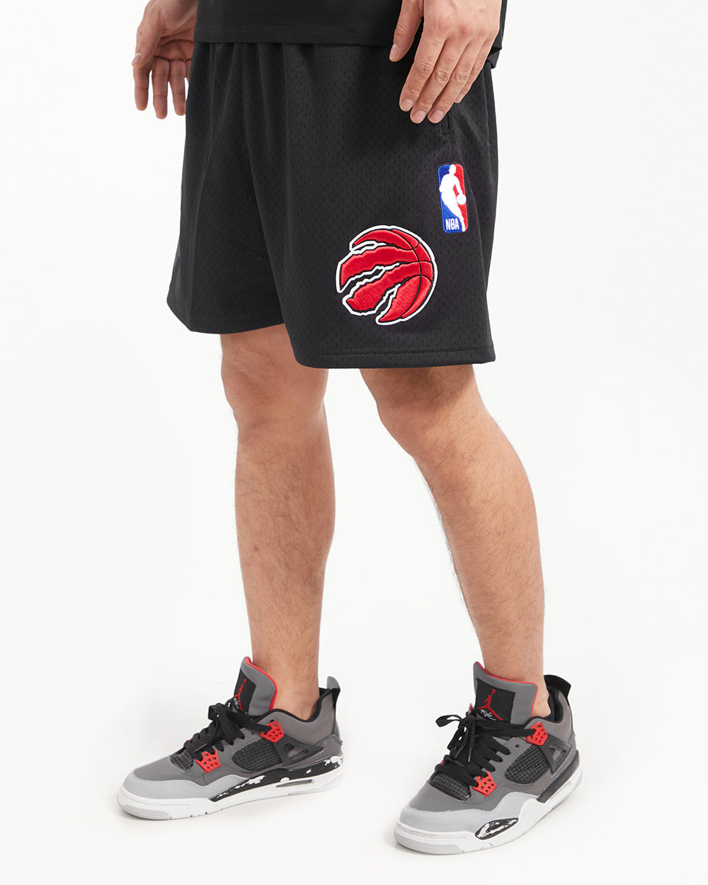 NBA TORONTO RAPTORS ROSES MEN'S MESH SHORT (BLACK/RED)