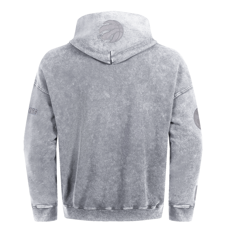 NBA TORONTO RAPTORS WASHED CLASSIC CHANDAIL À CAPUCHON EN MOLLETON FRANÇAIS DÉLAVÉ À L'ENZYME À ÉPAULES TOMBANTES POUR HOMME (GRIS DÉLAVÉ)