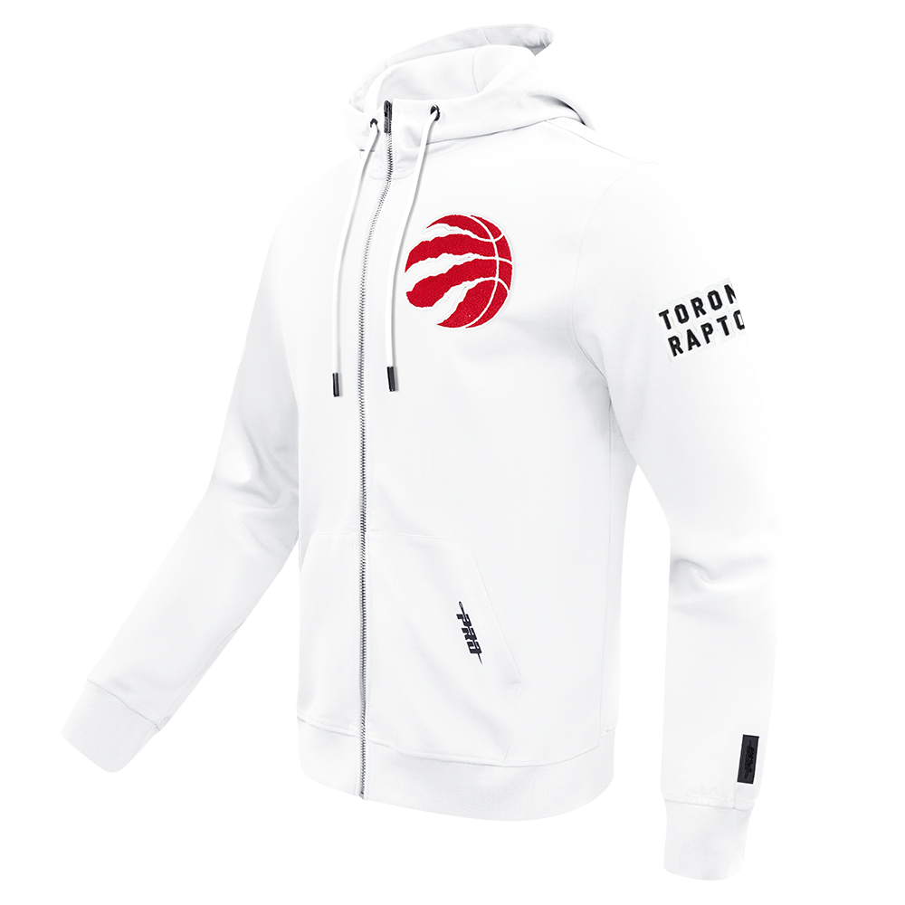 NBA TORONTO RAPTORS CLASSIC CHENILLE MEN'S DK FZ PO HOODIE (WHITE)