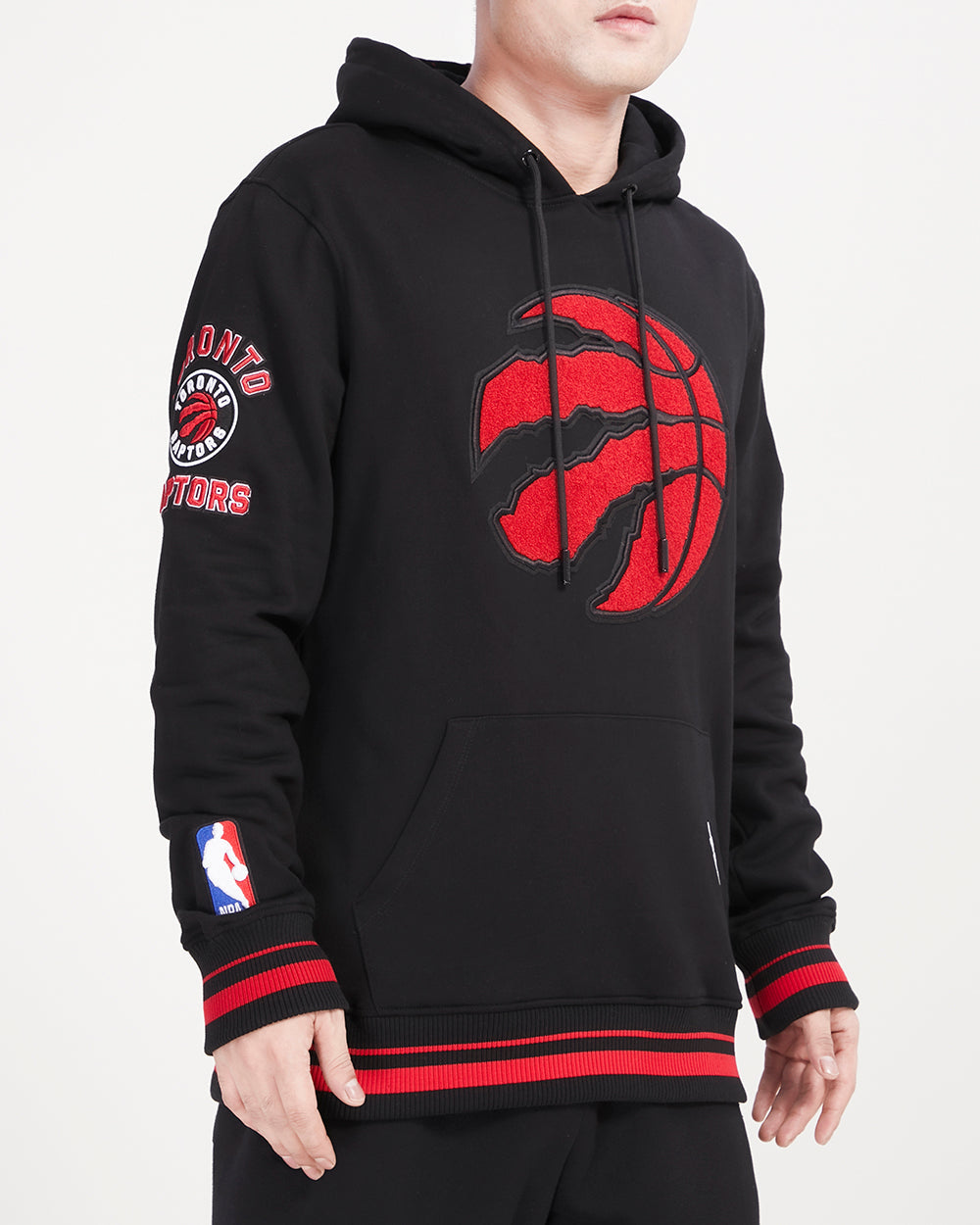 NBA TORONTO RAPTORS RETRO CLASSIC MEN'S PO HOODIE (BLACK/RED/BLACK)