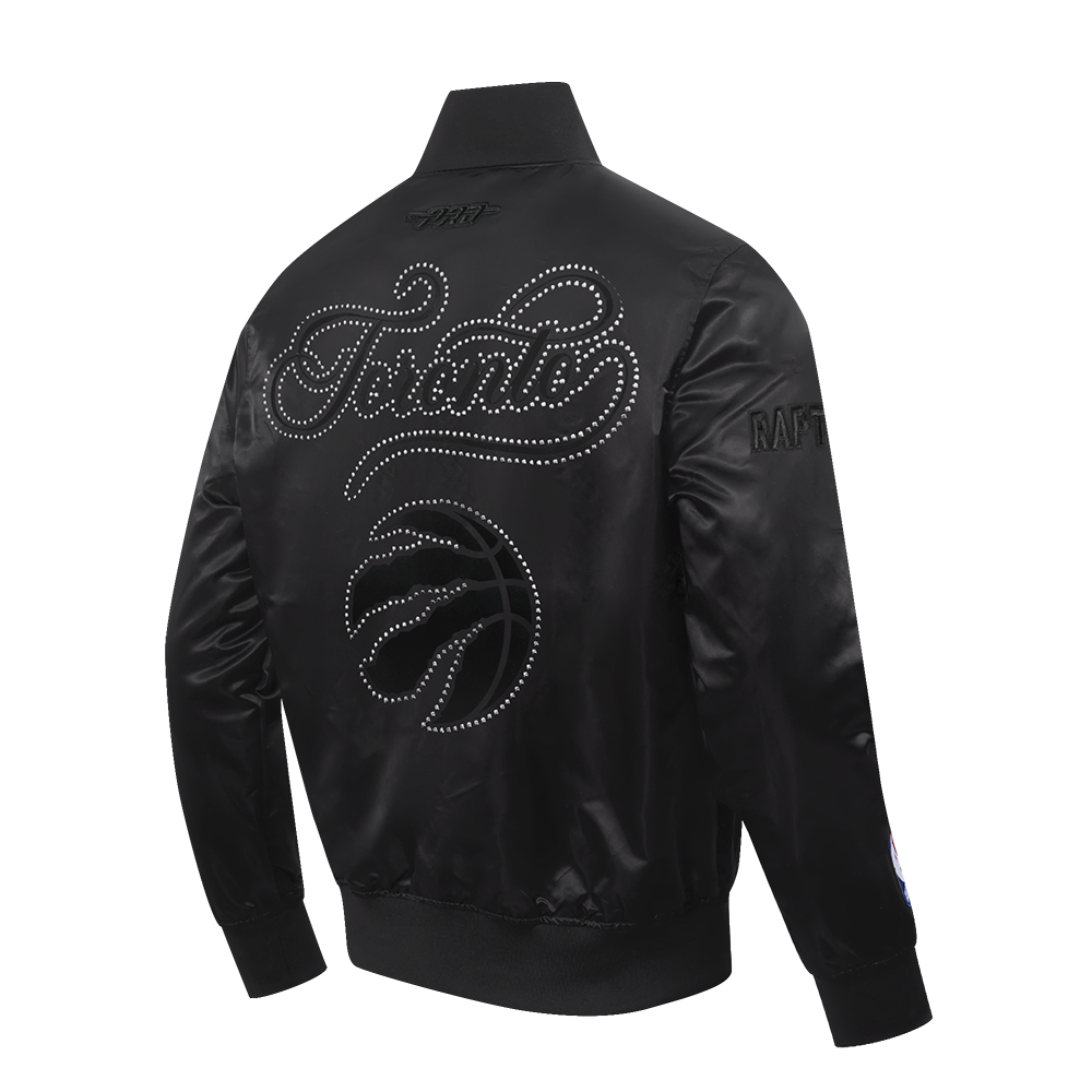 NBA TORONTO RAPTORS BLACKOUT MEN'S SATIN JACKET (BLACK)