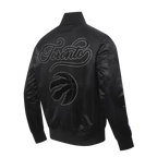 NBA TORONTO RAPTORS BLACKOUT MEN'S SATIN JACKET (BLACK)