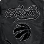 NBA TORONTO RAPTORS BLACKOUT MEN'S SATIN JACKET (BLACK)