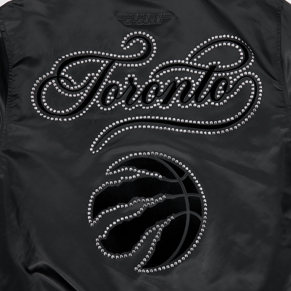 NBA TORONTO RAPTORS BLACKOUT MEN'S SATIN JACKET (BLACK)