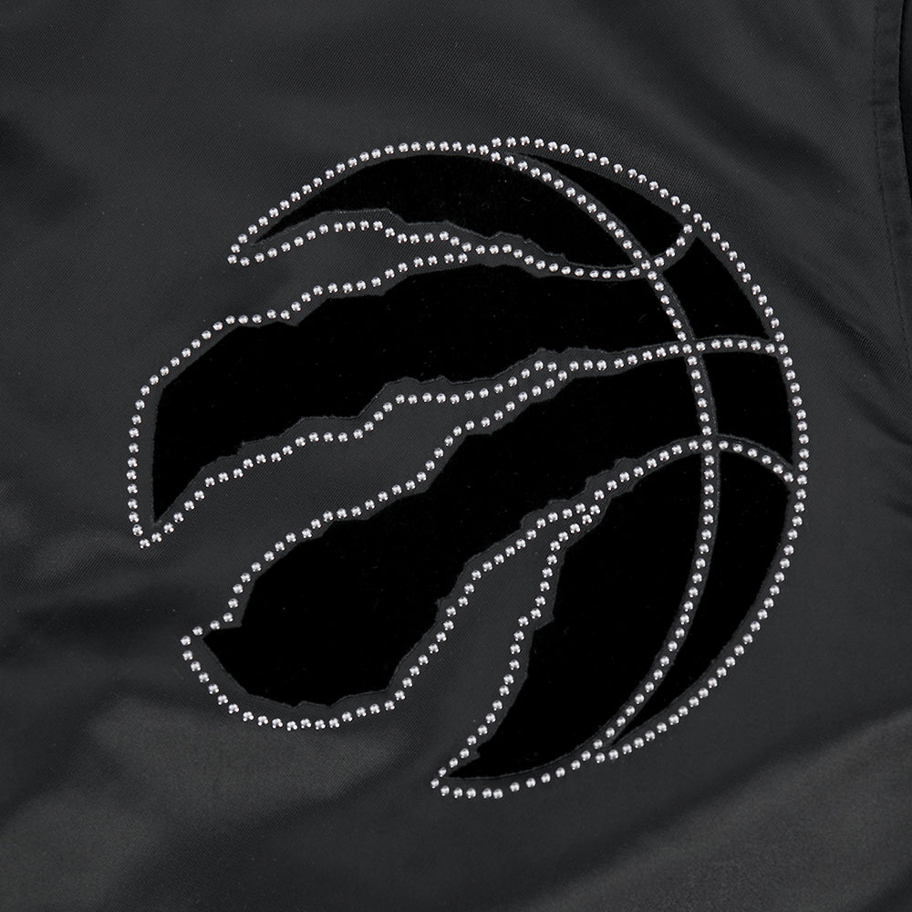 NBA TORONTO RAPTORS BLACKOUT MEN'S SATIN JACKET (BLACK)