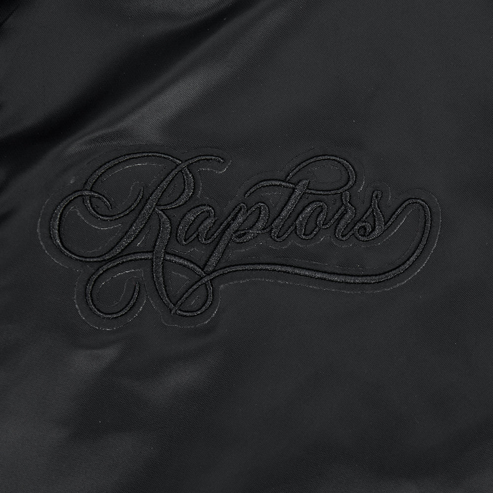 NBA TORONTO RAPTORS BLACKOUT MEN'S SATIN JACKET (BLACK)