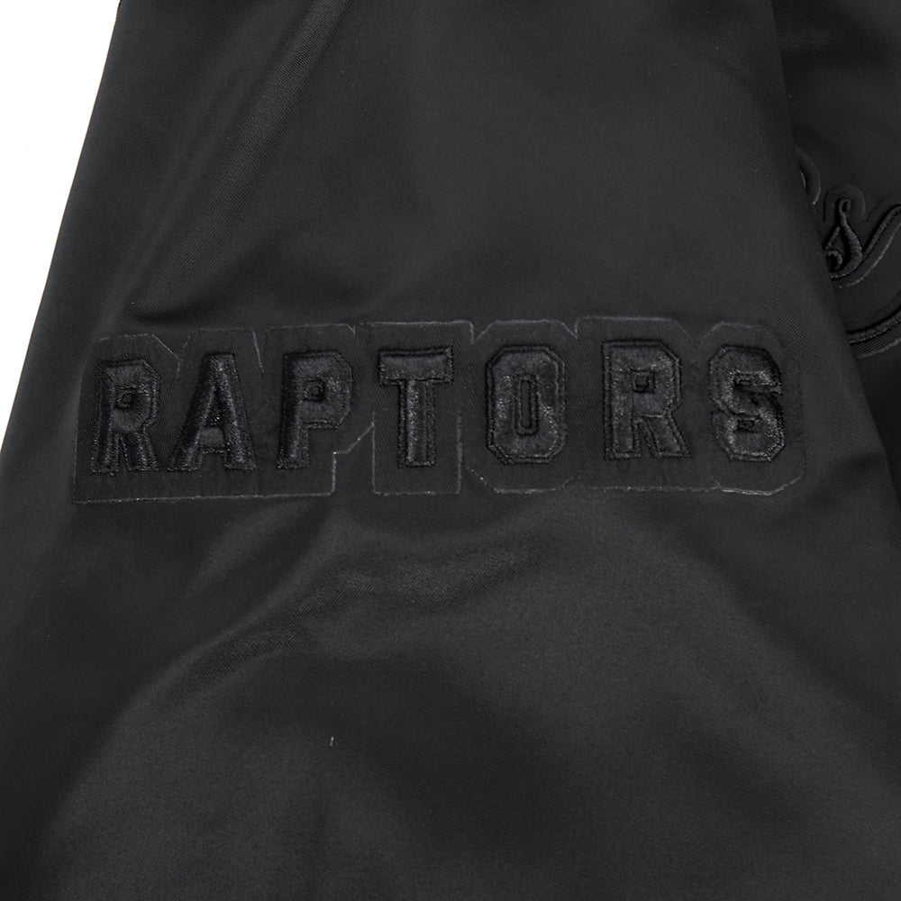 NBA TORONTO RAPTORS BLACKOUT MEN'S SATIN JACKET (BLACK)