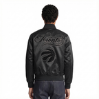 NBA TORONTO RAPTORS BLACKOUT MEN'S SATIN JACKET (BLACK)