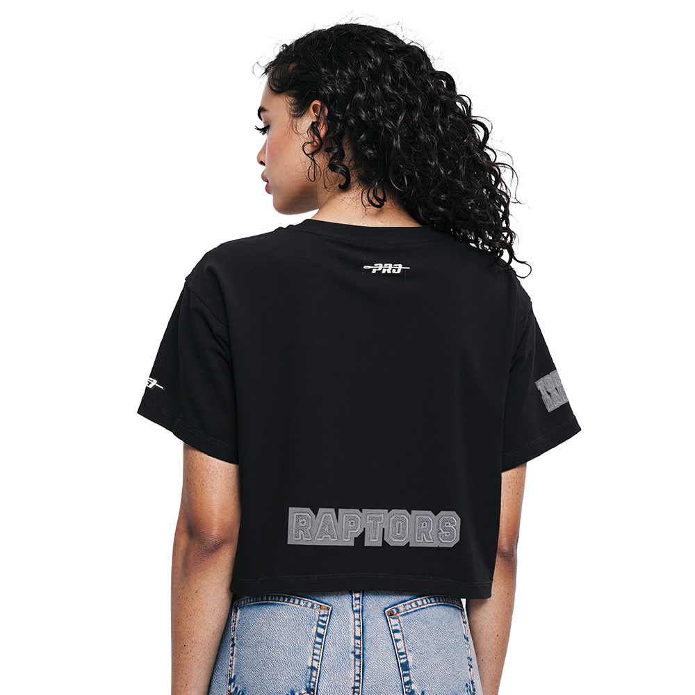 NBA TORONTO RAPTORS REVERSE FRENCH TERRY WOMEN'S SJ BOXY TEE (BLACK)