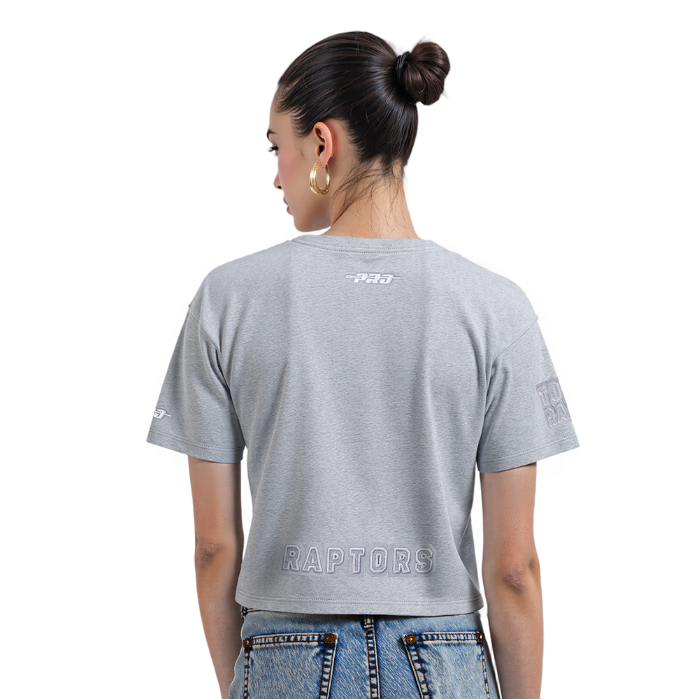 NBA TORONTO RAPTORS REVERSE FRENCH TERRY WOMEN'S SJ BOXY TEE (DARK HEATHER GRAY)