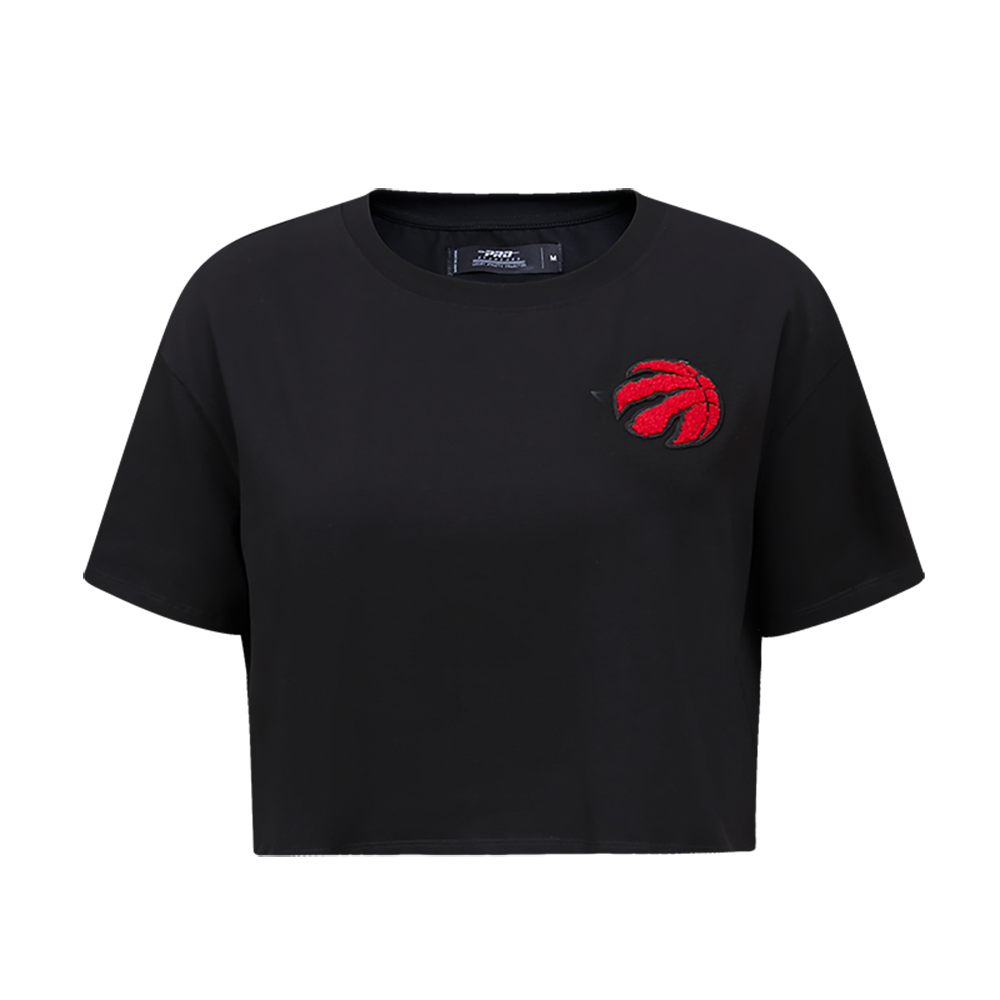 NBA TORONTO RAPTORS CLASSIC T-SHIRT EN JERSEY SIMPLE À COUPE CARRÉE POUR FEMME (NOIR)