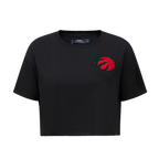 NBA TORONTO RAPTORS CLASSIC T-SHIRT EN JERSEY SIMPLE À COUPE CARRÉE POUR FEMME (NOIR)