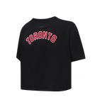 NBA TORONTO RAPTORS CLASSIC T-SHIRT EN JERSEY SIMPLE À COUPE CARRÉE POUR FEMME (NOIR)