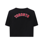 NBA TORONTO RAPTORS CLASSIC T-SHIRT EN JERSEY SIMPLE À COUPE CARRÉE POUR FEMME (NOIR)