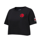 NBA TORONTO RAPTORS CLASSIC T-SHIRT EN JERSEY SIMPLE À COUPE CARRÉE POUR FEMME (NOIR)