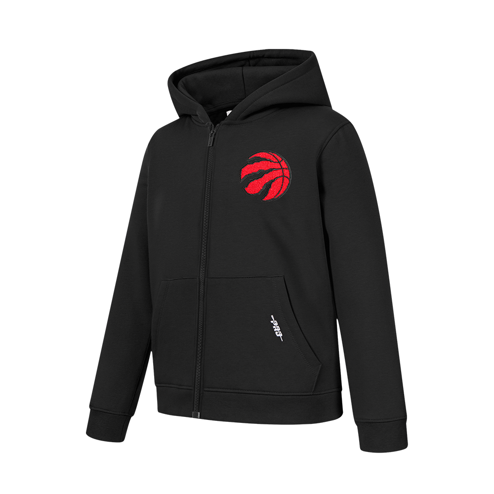 NBA TORONTO RAPTORS CLASSIC BIG BOY'S FLC FZ PO HOODIE (BLACK)