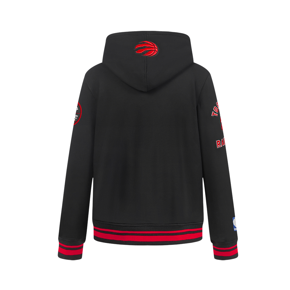 NBA TORONTO RAPTORS RETRO CLASSIC BIG BOY'S RIB FLEECE PULLOVER HOODIE (BLACK/RED/BLACK)
