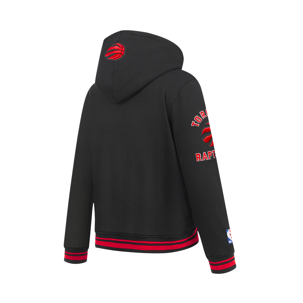 NBA TORONTO RAPTORS RETRO CLASSIC BIG BOY'S RIB FLEECE PULLOVER HOODIE (BLACK/RED/BLACK)