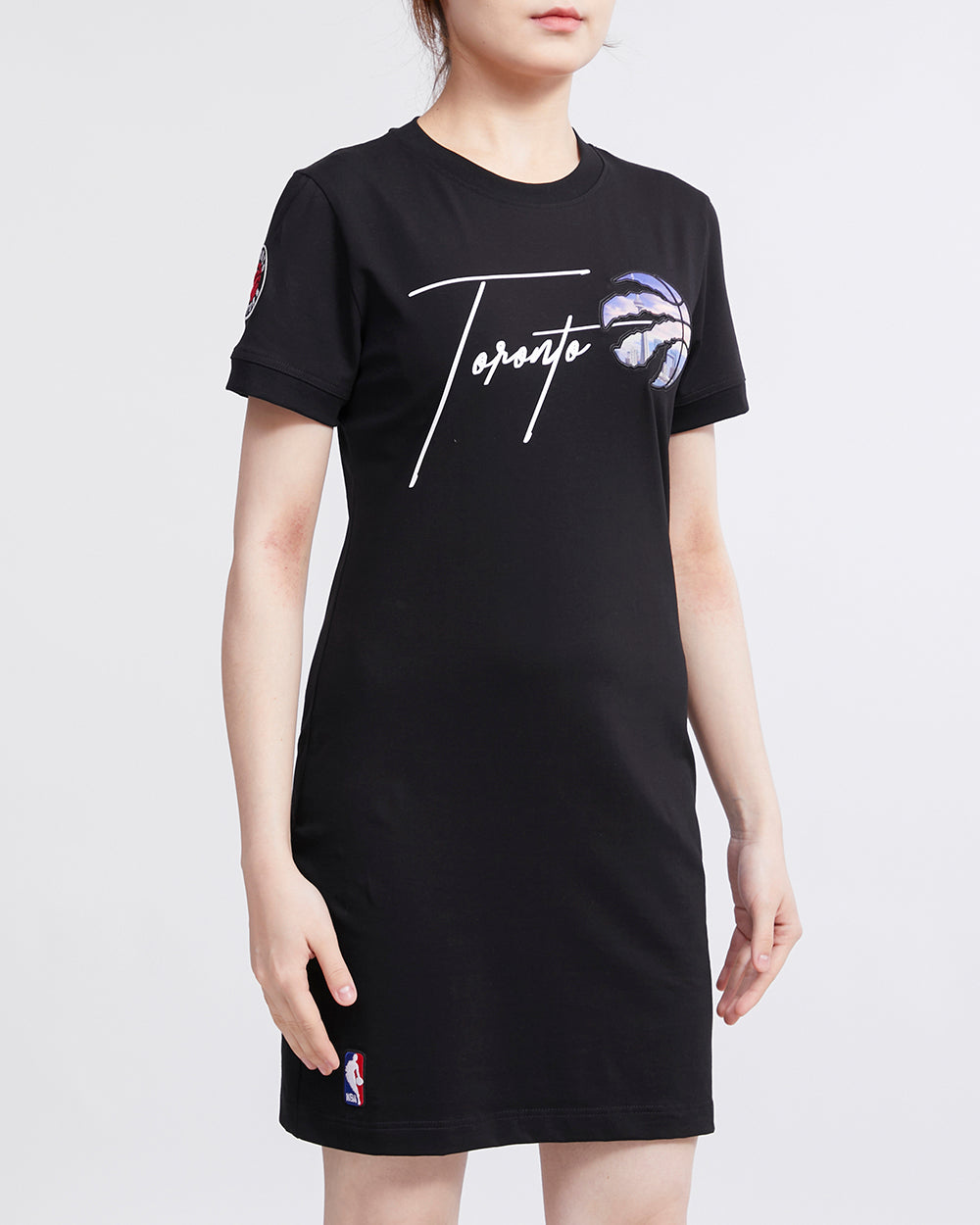 NBA TORONTO RAPTORS CITY SCAPE WOMEN'S BODYCON DRESS (BLACK)