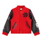 NBA TORONTO RAPTORS CLASSIC BIG BOY'S WOOL VARSITY JACKET (RED/BLACK)