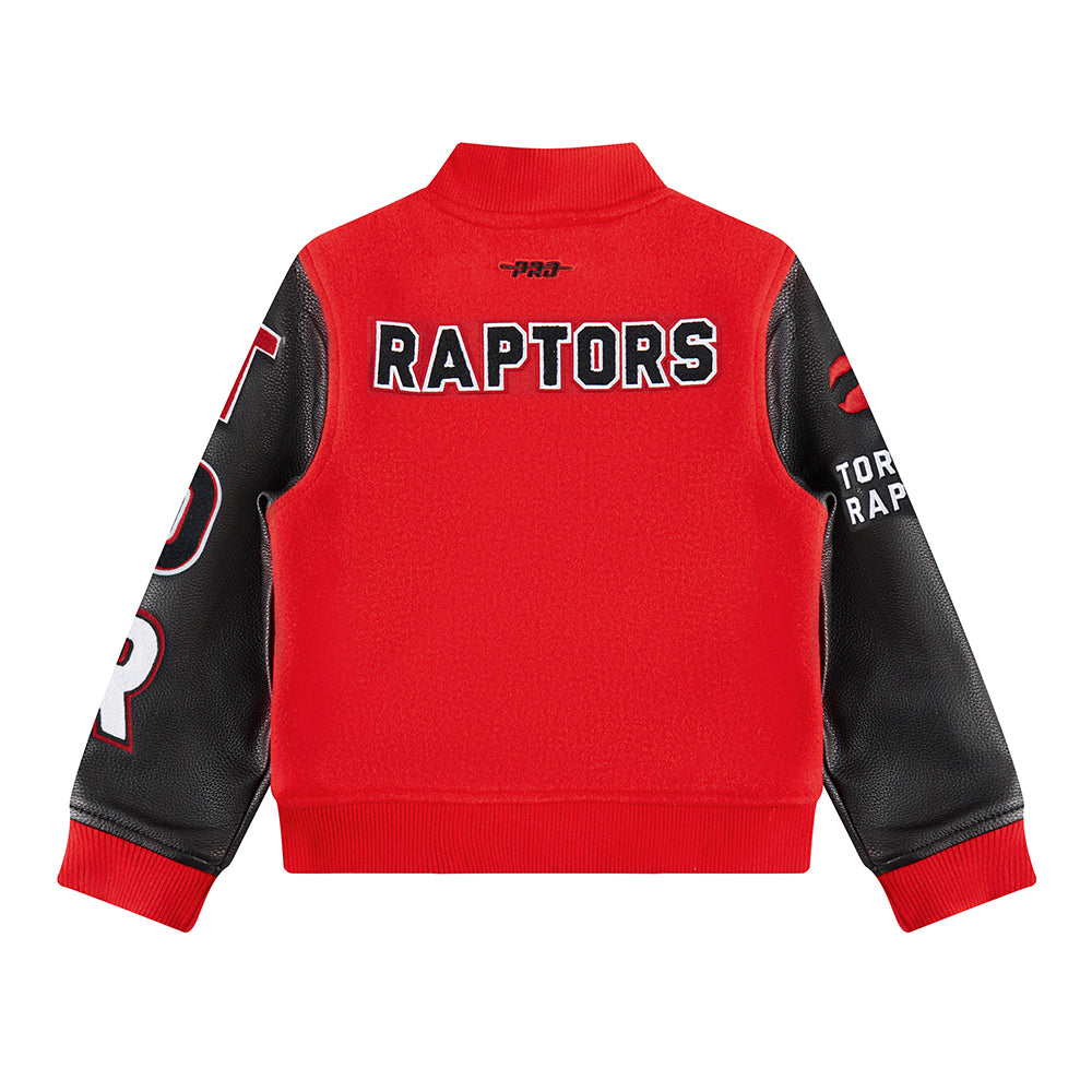 NBA TORONTO RAPTORS CLASSIC BIG BOY'S WOOL VARSITY JACKET (RED/BLACK)
