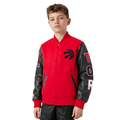 NBA TORONTO RAPTORS CLASSIC BIG BOY'S WOOL VARSITY JACKET (RED/BLACK)