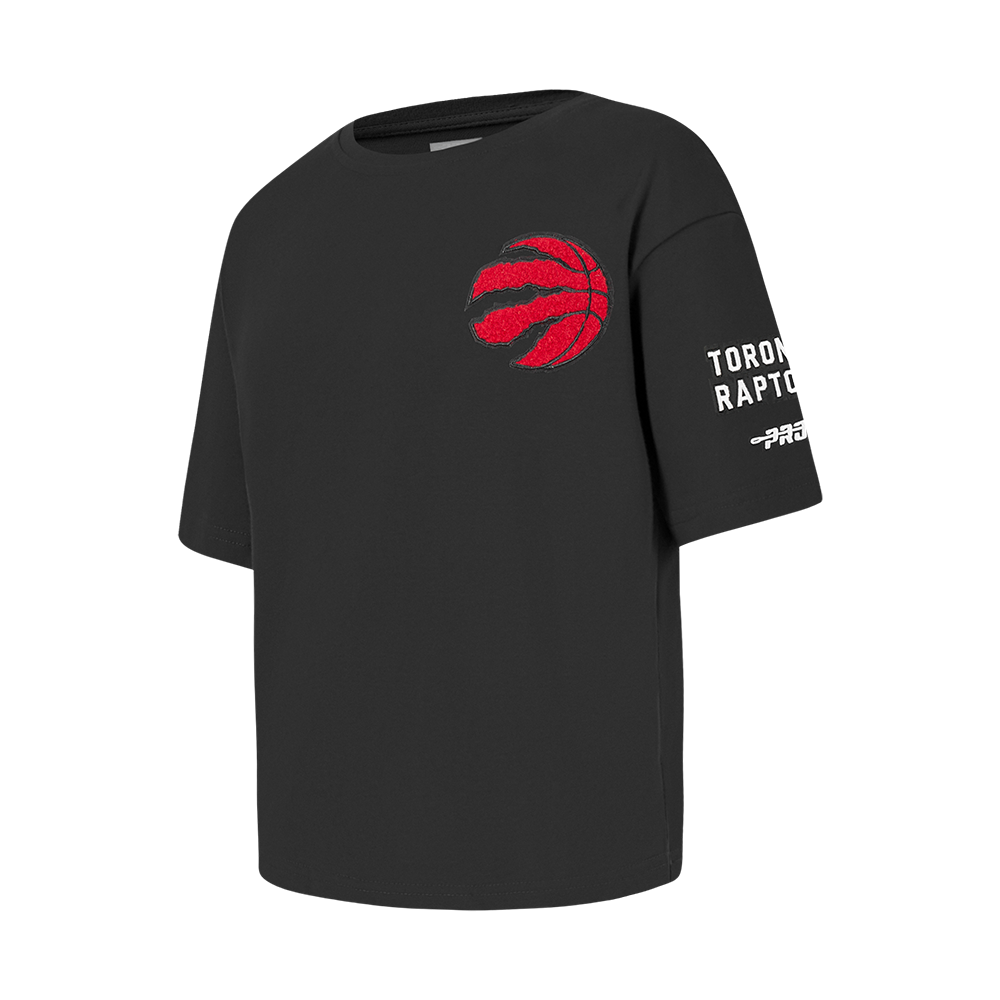 NBA TORONTO RAPTORS CLASSIC T-SHIRT À COUPE CARRÉE À MANCHES COURTES POUR FILLE JUNIOR (NOIR)