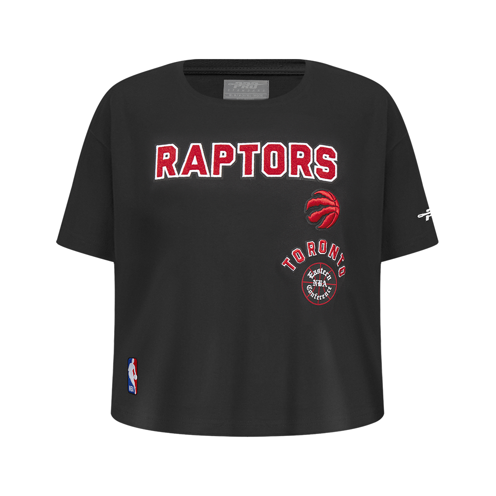 NBA TORONTO RAPTORS RETRO CLASSIC T-SHIRT À COUPE CARRÉE À MANCHES COURTES POUR FILLE JUNIOR (NOIR)