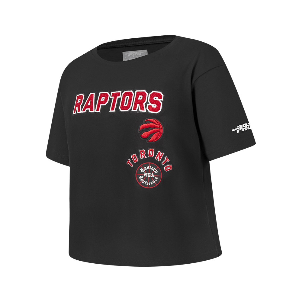 NBA TORONTO RAPTORS RETRO CLASSIC T-SHIRT À COUPE CARRÉE À MANCHES COURTES POUR FILLE JUNIOR (NOIR)