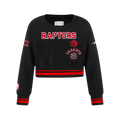 NBA TORONTO RAPTORS RETRO CLASSIC CHANDAIL À COL ROND EN MOLLETON CÔTELÉ POUR FILLE JUNIOR (NOIR/ROUGE/NOIR)