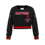NBA TORONTO RAPTORS RETRO CLASSIC CHANDAIL À COL ROND EN MOLLETON CÔTELÉ POUR FILLE JUNIOR (NOIR/ROUGE/NOIR)