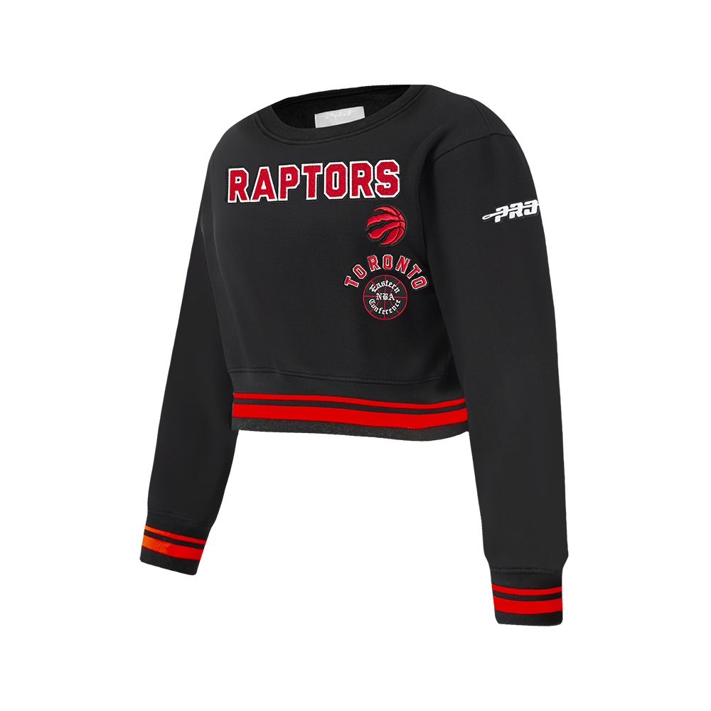NBA TORONTO RAPTORS RETRO CLASSIC CHANDAIL À COL ROND EN MOLLETON CÔTELÉ POUR FILLE JUNIOR (NOIR/ROUGE/NOIR)