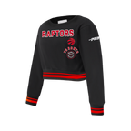 NBA TORONTO RAPTORS RETRO CLASSIC CHANDAIL À COL ROND EN MOLLETON CÔTELÉ POUR FILLE JUNIOR (NOIR/ROUGE/NOIR)