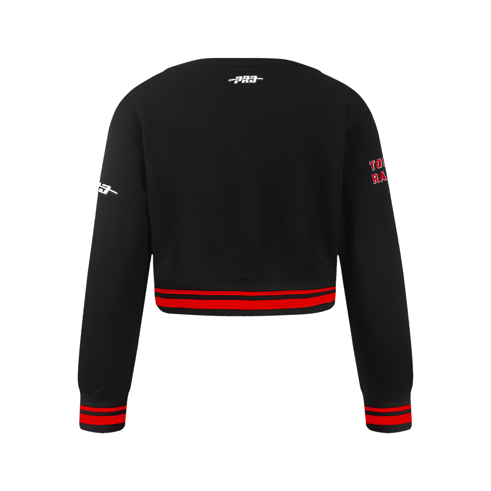 NBA TORONTO RAPTORS RETRO CLASSIC CHANDAIL À COL ROND EN MOLLETON CÔTELÉ POUR FILLE JUNIOR (NOIR/ROUGE/NOIR)