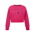NBA TORONTO RAPTORS CHANDAIL À COL ROND TRIPLE ROSE EN MOLLETON POUR FILLE JUNIOR (VIOLET BETTERAVE)