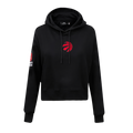 NBA TORONTO RAPTORS CLASSIC CHANDAIL À CAPUCHON COURT EN MOLLETON POUR FEMME (NOIR)