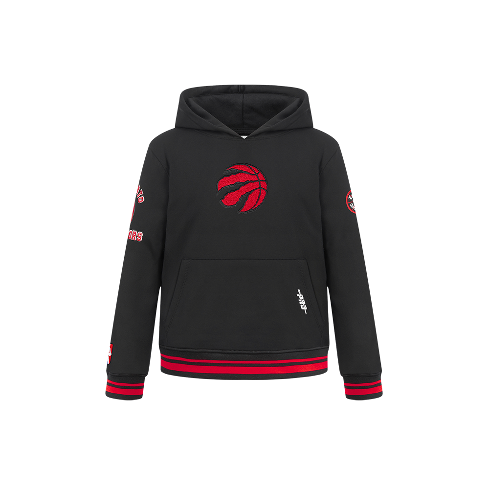 NBA TORONTO RAPTORS RETRO CLASSIC CHANDAIL À CAPUCHON EN MOLLETON CÔTELÉ POUR GARÇON ENFANT (NOIR/ROUGE/NOIR)