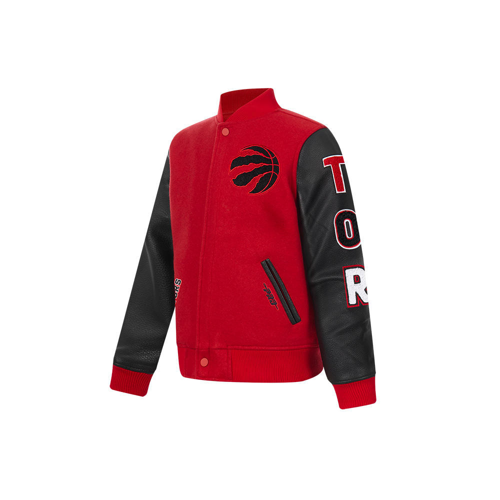 NBA TORONTO RAPTORS CLASSIC BLOUSON COLLÉGIAL EN LAINE POUR GARÇON ENFANT (ROUGE/NOIR)