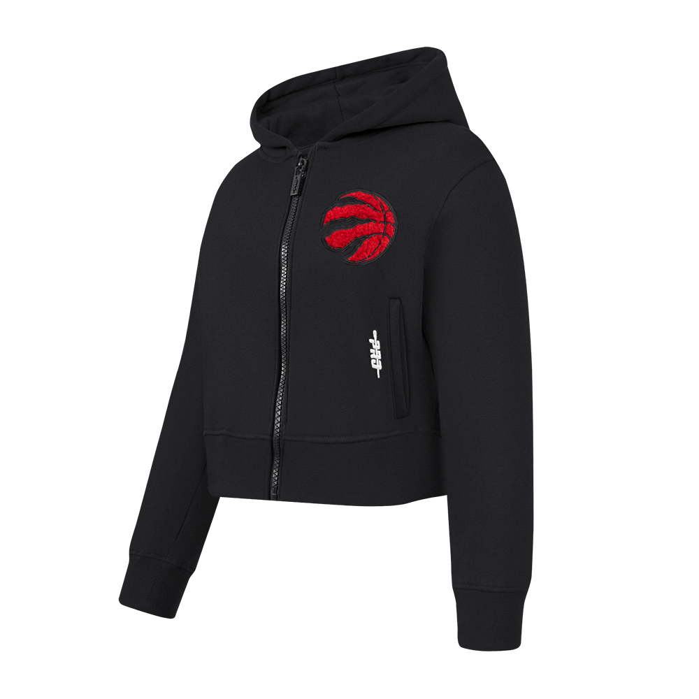 NBA TORONTO RAPTORS CLASSIC LITTLE GIRLS  FLEECE FULL ZIP HOODIE (BLACK)