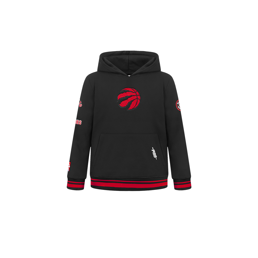NBA TORONTO RAPTORS RETRO CLASSIC CHANDAIL À CAPUCHON EN MOLLETON CÔTELÉ POUR GARÇON BAMBIN (NOIR/ROUGE/NOIR)