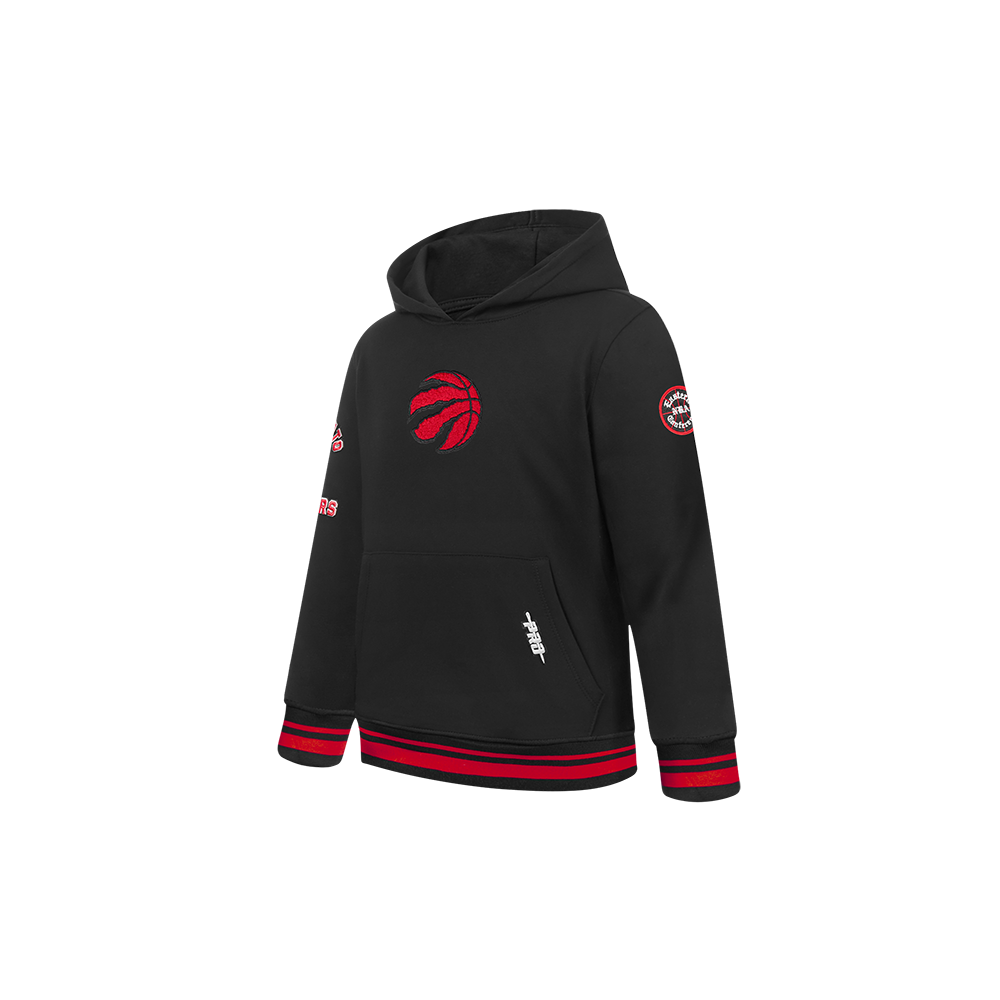 NBA TORONTO RAPTORS RETRO CLASSIC TODDLER BOYS RIB FLEECE PULLOVER HOODIE (BLACK/RED/BLACK)